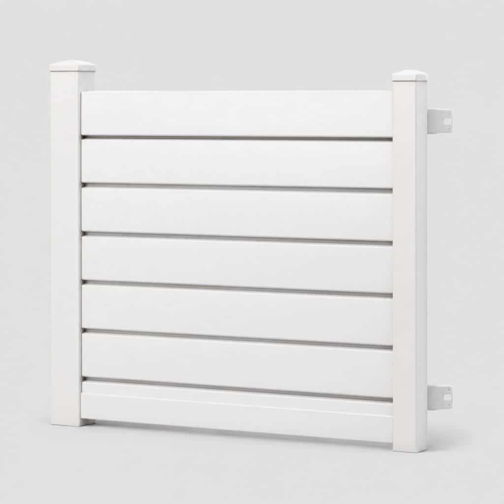 Clôture PVC à fixer sur mur présenté seul, fond neutre