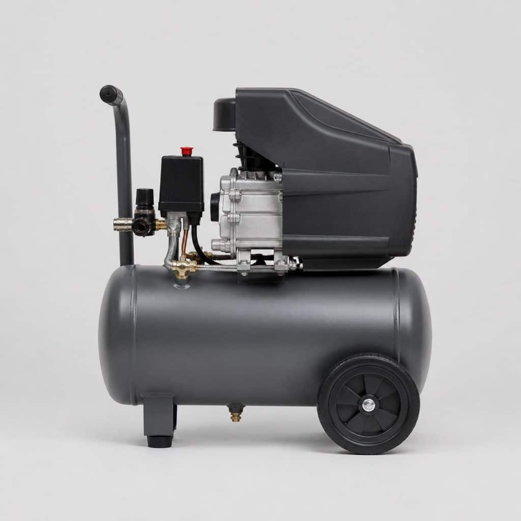 Compresseur d'air compact 24 litres présenté seul, fond neutre