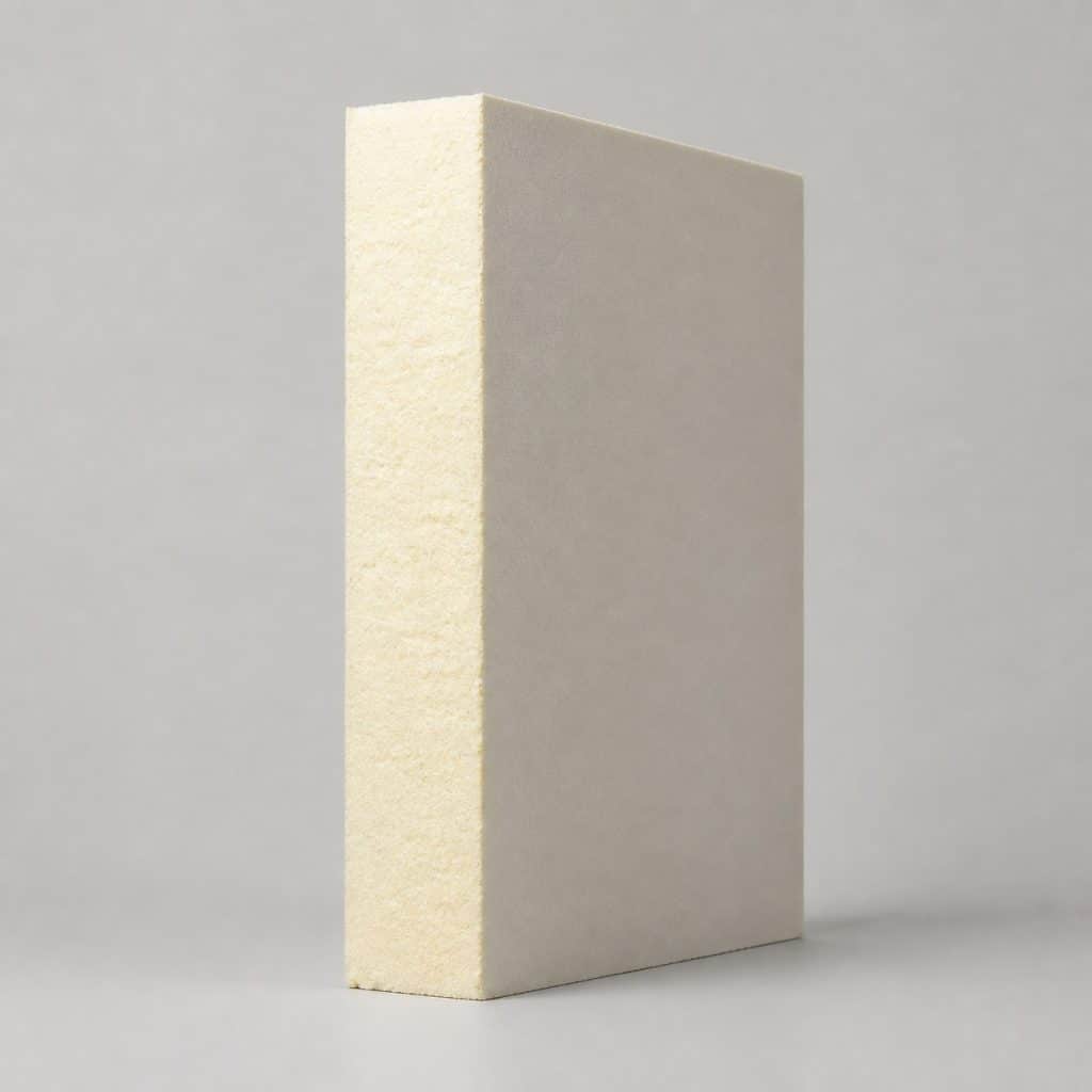 Isolant thermique mousse polyuréthane présenté seul, fond neutre