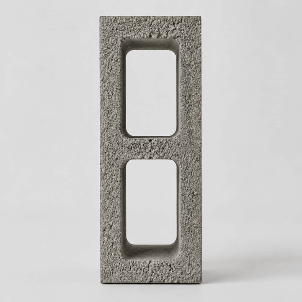 Parpaing creux 10 cm présenté seul, fond neutre