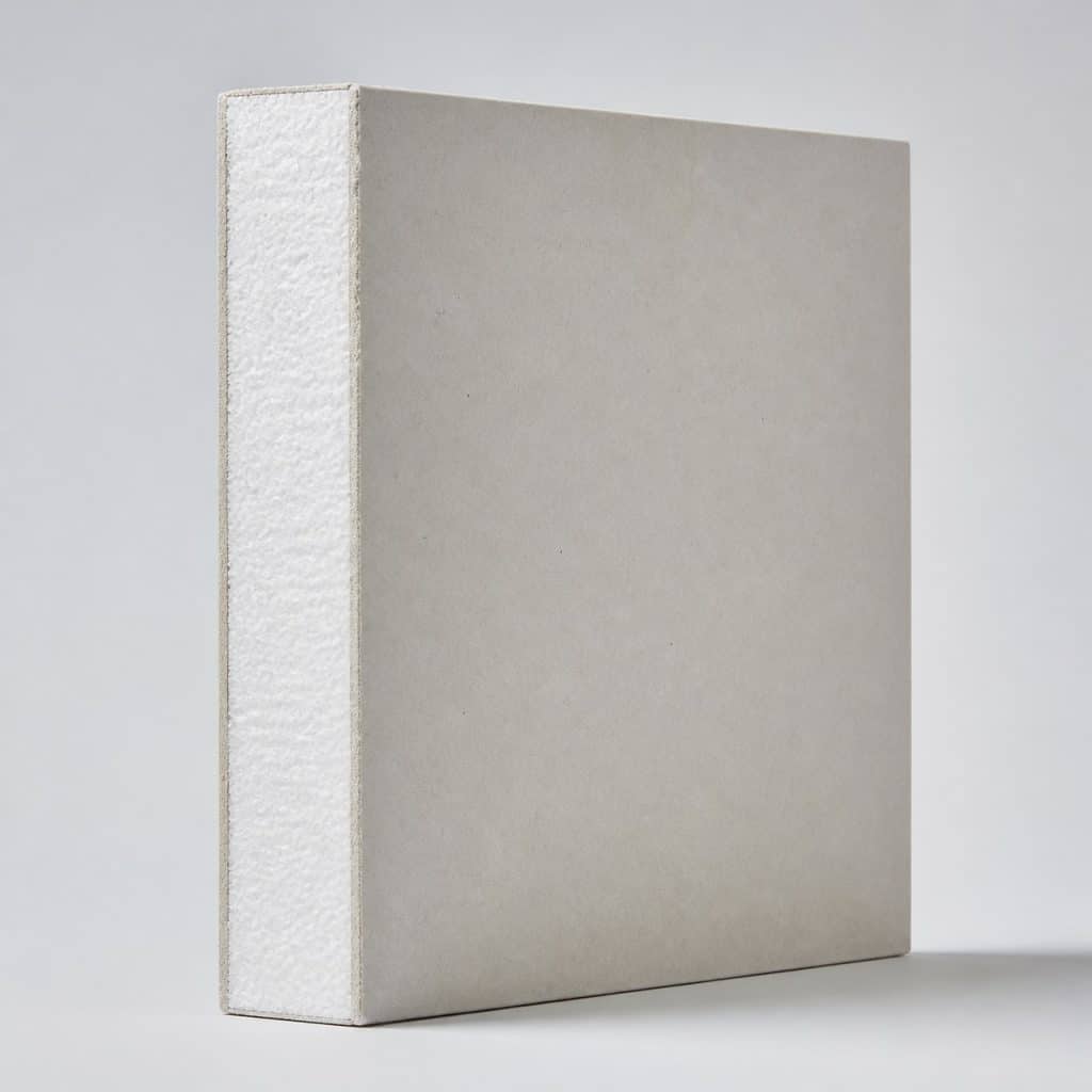 Plaque de placo isolant épaisseur 10 cm présenté seul, fond neutre