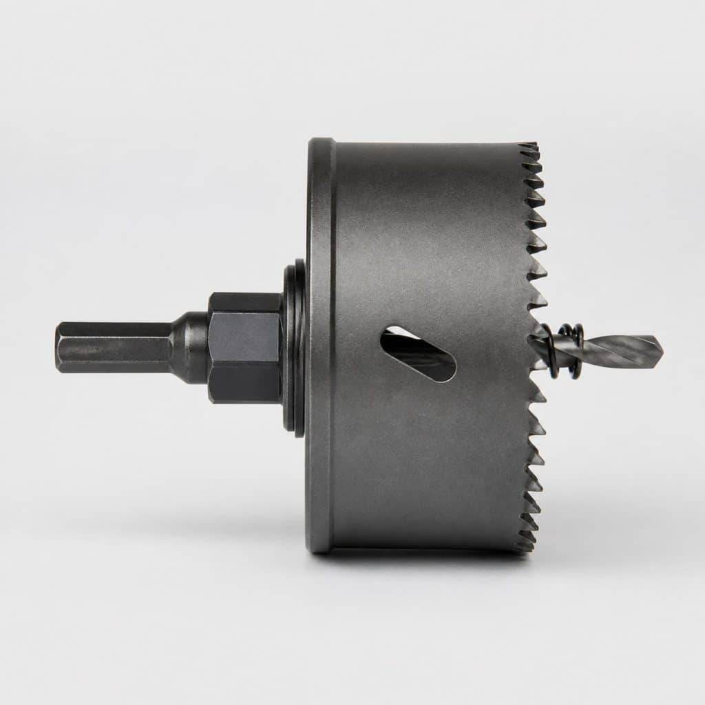 Scie cloche diamètre 100 mm présenté seul, fond neutre
